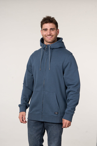 Poleron Franela Procesado Cierre Y Gorro 7799 Polemic