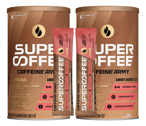 Kit 2x Supercoffee Café C/ Avelã 380g + Brinde 2x Saches 10g