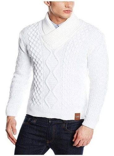 Jersey Para Hombre Punto De Cuello Alto De Color Sólido A