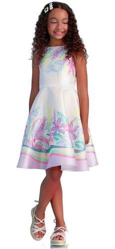 Imagem 2 de 3 de Vestido De Festa Infantil Petit Cherie Tropical Leaves 21034