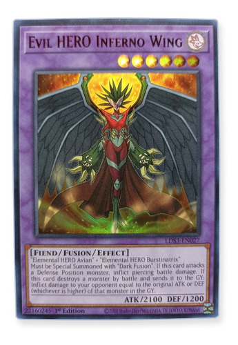 Yugi-oh! Evil Hero Inferno Wing Lds3-en027 Ultra