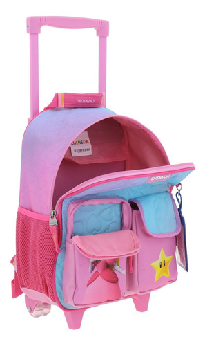 Mochila Chica Ruedas Chenson Mario Bros Peach Kiut