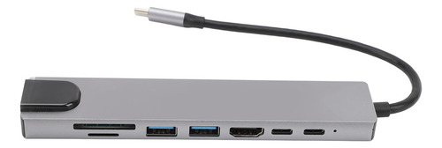 Hub Tipo C 8 En 1, 4k, Interfaz Multimedia Hd, Usb 3.0, 100