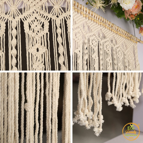 Cortina Macrame Cuenta Para Puerta Ventana Decoracion Pared