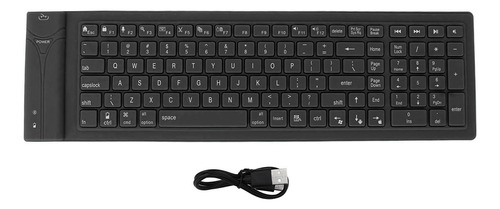 Teclado De Silicona Plegable Negro Negro 108 Teclas Resisten