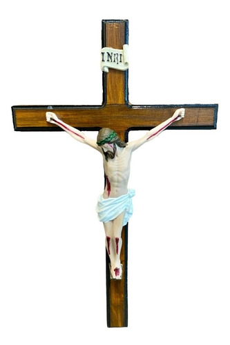 Crucifixo De Parede Inri Estatueta Imagem Jesus Crucificado