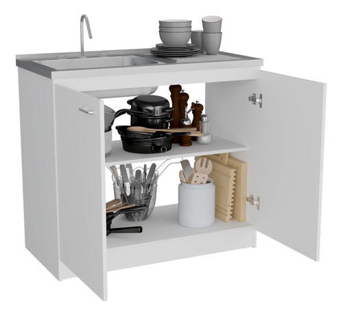 Mueble Inferior Cocina Napoles Blanco Mqz