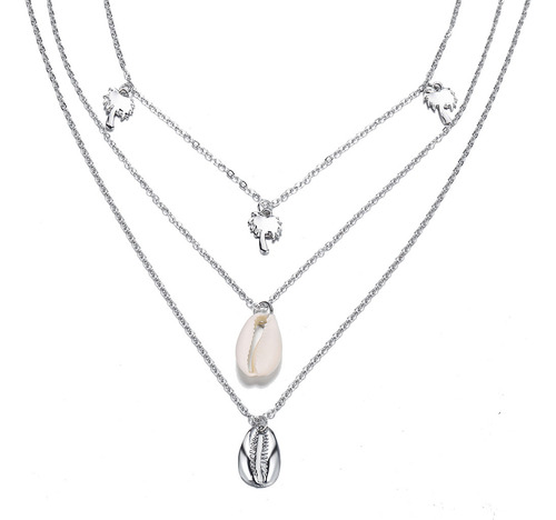Collar De Perlas Multicapa Con Forma De Árbol De Metal Para