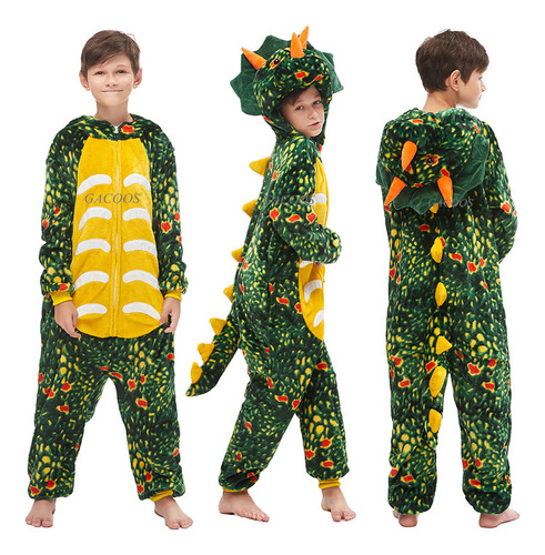 Pijama De Dinosaurio, Camisón Con Capucha, Mono Para Niños