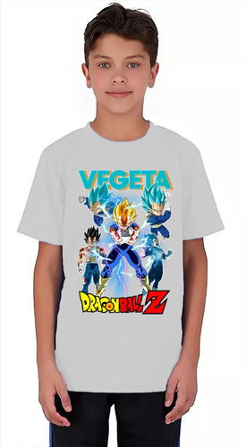 Polera Niños Diseño Dragon Ball Z- Vegeta - Dtf 001