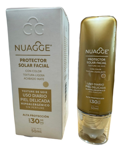 Nuagge Protector Solar Facial Con Color Acabado Mate 30spf