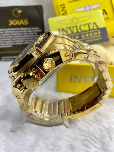 Relogio Masculino Invicta Zeus Bolt Skeleton 12903 Gold Brow