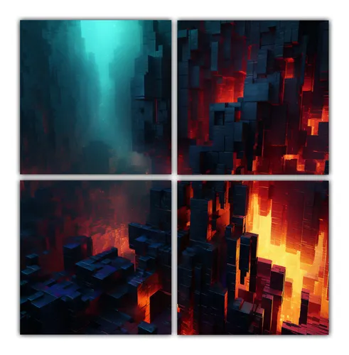 comprar 40x40cm Cuatro Lienzos Dibujo Colorido Ultra Defined Sci Fi 