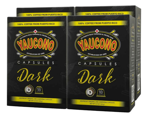 Yaucono Cápsulas 100% De Café De Puerto Rico Compatibles .