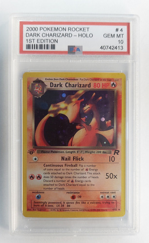 Dark Charizard Holo Team Rocket 4/82 1° Ed. - Proxy Premium Dark Charizard Inglés