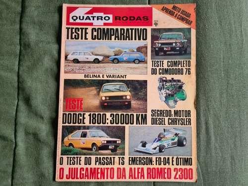 Revista 4 Quatro Rodas Nº187 Fevereiro 1976 Comodoro 76 R402