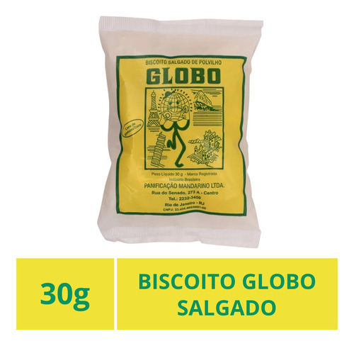 Biscoito Globo Rio De Janeiro, Salgado, Pacote 30g