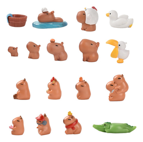 Mini Figuras Capybara Resina Modelo Hadas Decoración Jardín