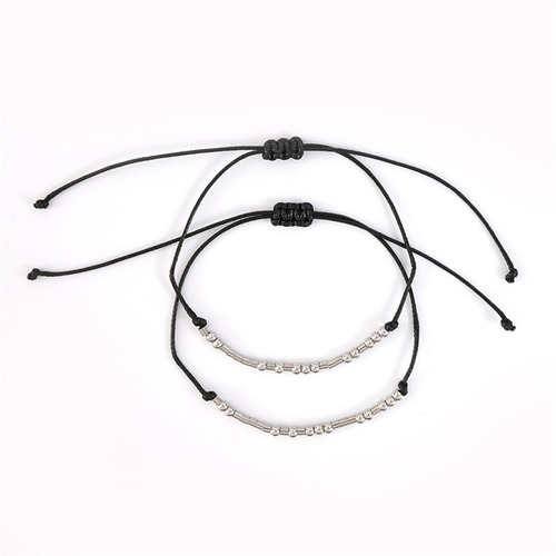 2 Pcs Pulseira De Contas I Love You Morse Code Com Bagunça S