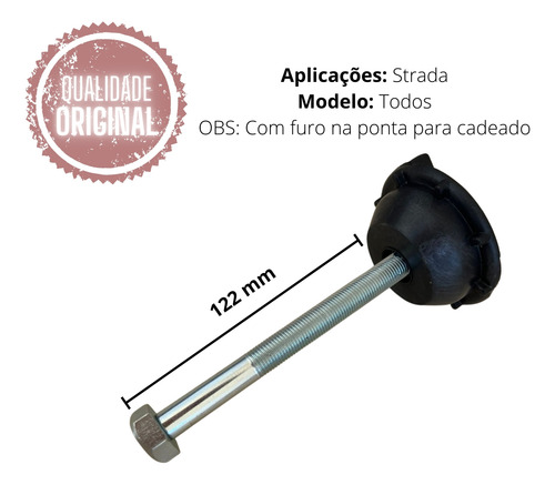Kit Porca E Parafuso Estepe Para Pickup Fiat Strada Com Furo