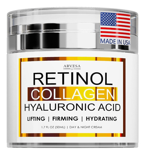 Arvesa Crema Facial Retinol Con Colágeno Ácido Hialurónico