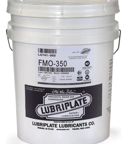 Lubriplate  Fmo 350 Iso 68 Para Plantas De Alimentos 