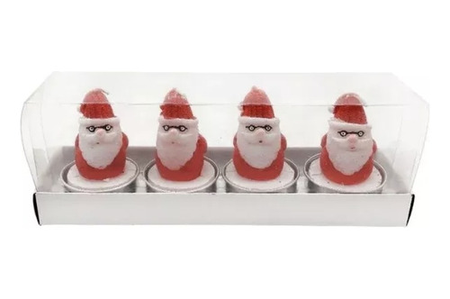 Pack De 4 Velas Navideñas Papá Noel 