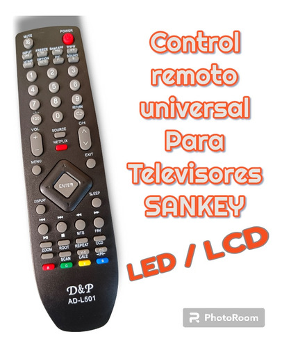 Control Universal Para Televisores Sankey Led Y Lcd