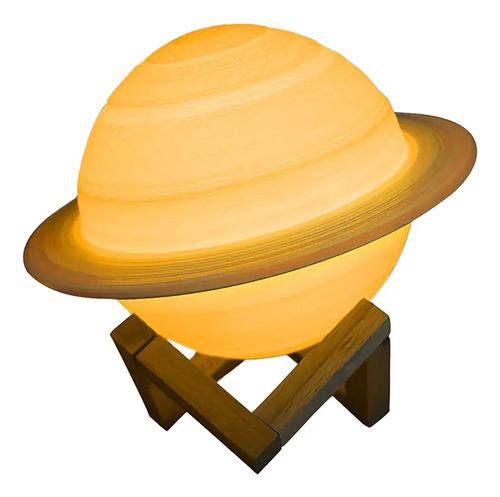 Lámpara Planeta Saturno 3d Touch Recargable Colores