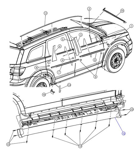 Revestimiento Derecha Negro Estribo Journey Se Dodge 16/17
