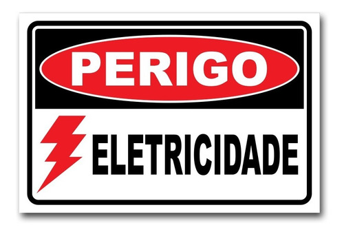 Placa De Aviso Perigo Eletricidade - 18cm X 25cm