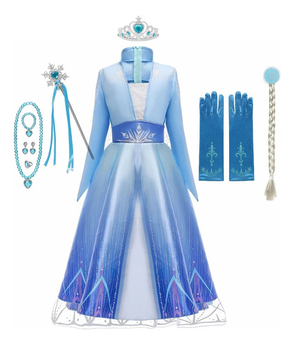 Vestido De Frozen Para Niñas  Disfraz De Princesa Elsa  Disf