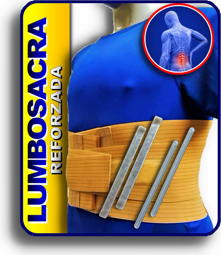 3 En 1 Faja Ortopedico Sacrolumbar Varillas Aluminio Plastic