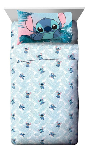 Jay Franco Disney Lilo & Stitch Floral Fun Twin Sheet Set - 