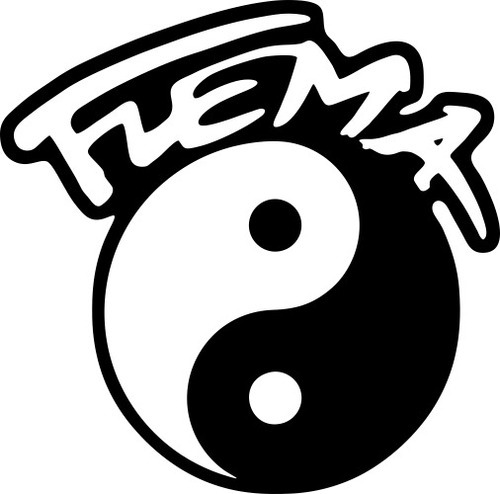 Calco Flema Yin Yang Punk Rock Logo Sticker Vinilo