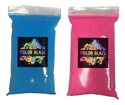 Color Blaze Género Reveal Powder- 1 Lb Rosa Y 1 Lb Azul
