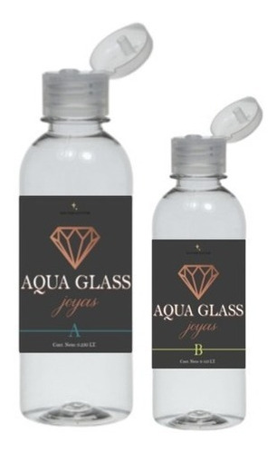 Resina Aqua Glass Joyas  X 375 Ml  Molde Silicona