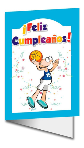 Dos Tarjetas De Feliz Cumpleaños Basketball Para Regalar