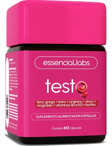 Testo Essencial Para Mulheres Formula Exclusiva Com Feno Grego Boro Arginina Zma Biotina Vitaminas B6 E B12 60 Capsulas