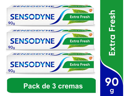 Pasta De Dientes Sensodyne Extra Fresh 90gramos X 3 Unidades