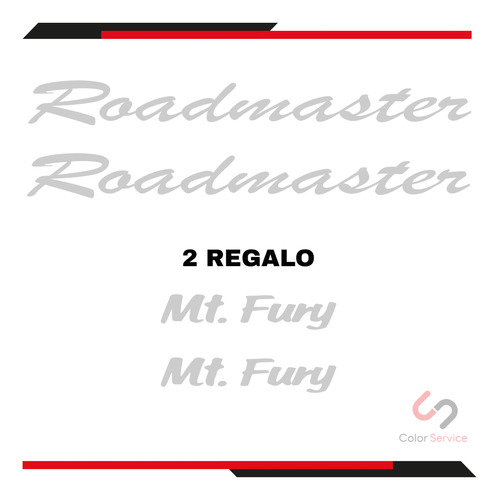 Calca Sticker Para Bici Roadmaster De 30x4cm 2pz+2 De Regalo