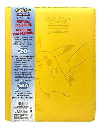 Pokémon Premium Pro-binder Para 360 Cartas  Modelo Pikachu