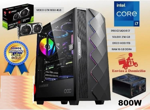 Cpu Gamer Intel Core I7 11va/1tb+ssd 256gb 16gb Gtx1650t 4gb