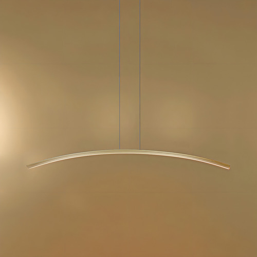 Pendente Led Linear Curvo Dourado 3000k 100cm Pd2142
