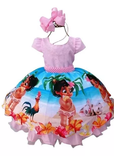 Vestido Tematico Princesa Moana Baby - Roupa Infantil