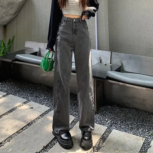 Cal as Jeans Largas Com 3 Bolsos Cadar o De Um Lado Casual