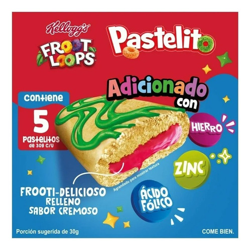 4 Pza Pastelito Froot Loops Kellogg's Original 159 G