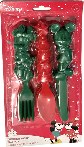 Cubiertos Disney Navidad Mickey Y Minnie Mouse