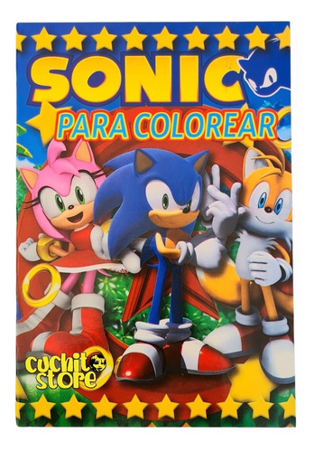 Libro Para Colorear Libro Pintar Niños Niñas Sonic 1