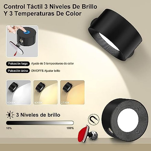 A Aplique De Pared Interior Regulables Moderno 360° De